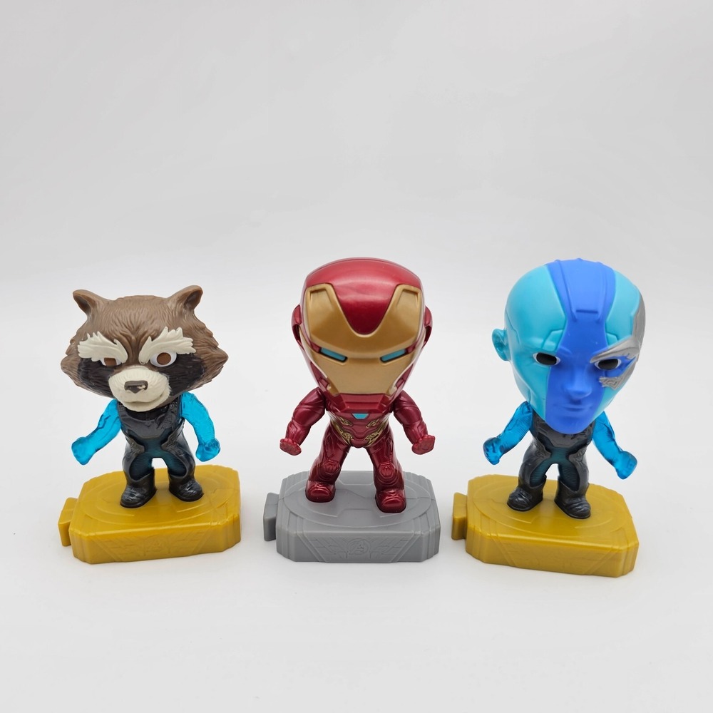 Marvel Avengers McDonalds Toy Lot Iron Man Rocket Raccoon Nebula Figures